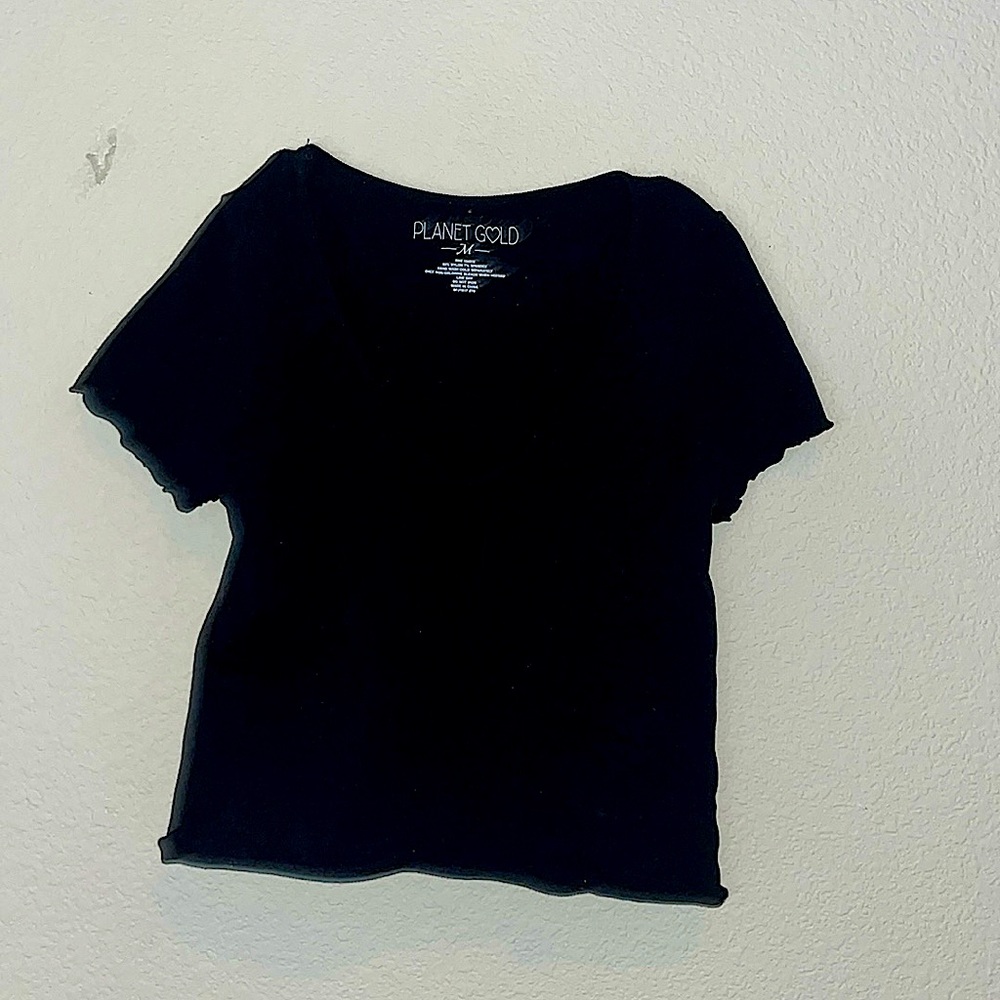 Low cut black crop top